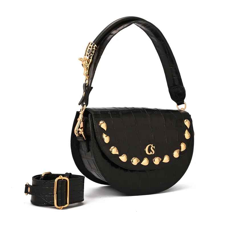 Carmen Steffens Black Saddle Bag